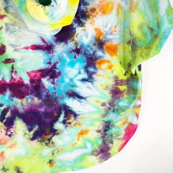 Victoria Secret Sport Small Jacket Handmade‎ Tie Dye Watercolor Wonder Hood 1517 - Picture 10 of 12